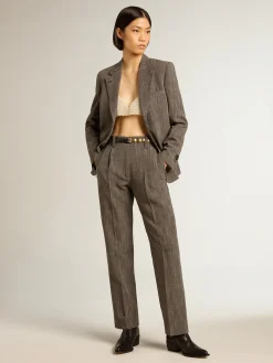 Store Jaqueta feminina de abotoamento simples em misto lã MULHER Blazers