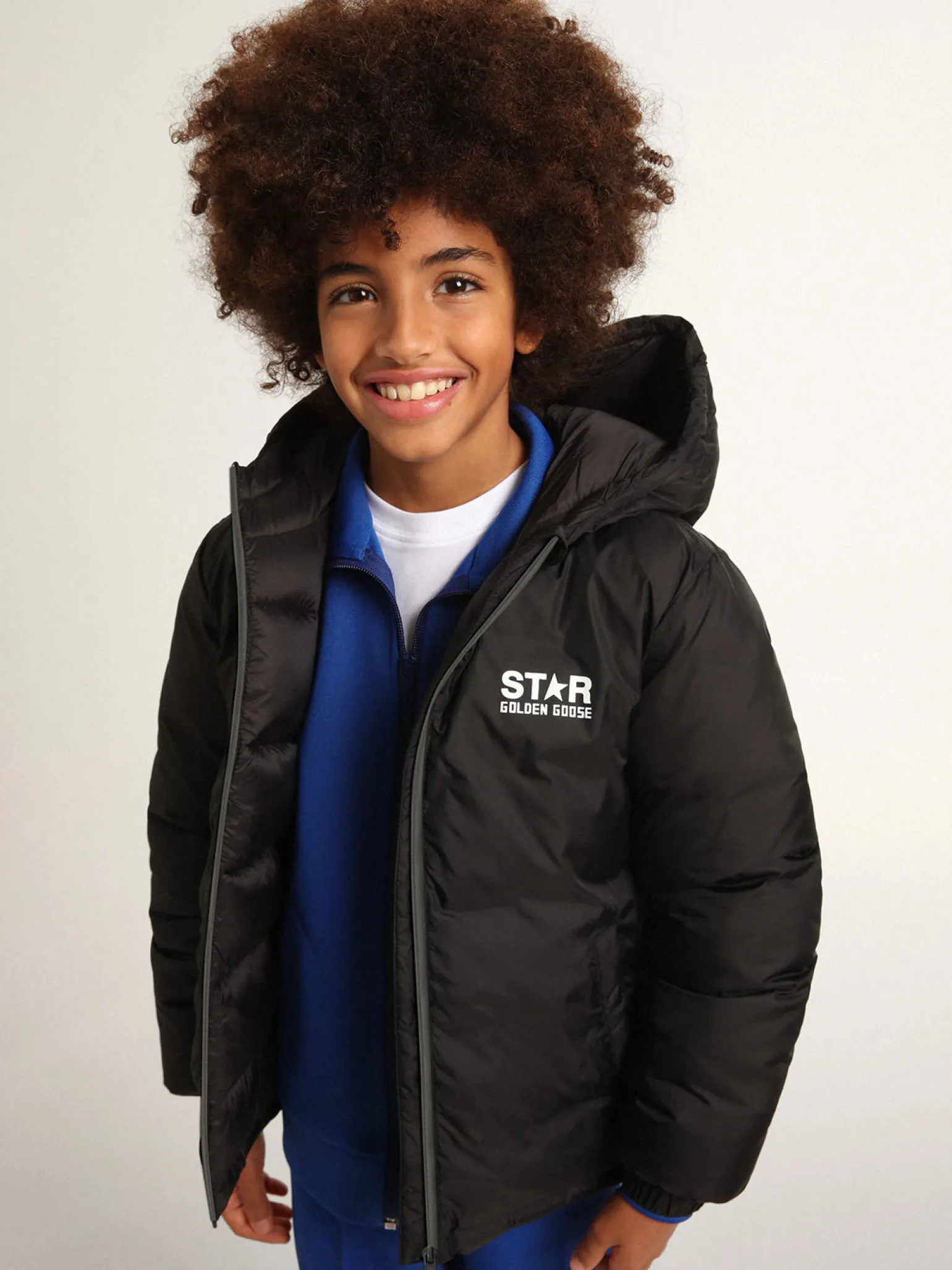 New Jaqueta preta com capuz e maxi estrela nas costas Roupas de cima (4-12 years)|Roupas de cima (4-12 years)