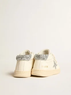 New June de napa com estrela e talão de glitter prateado Meninas pequenas (1-3 anos)