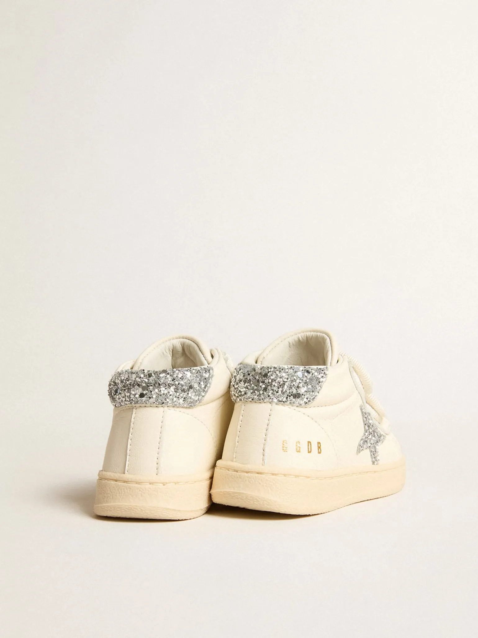 New June de napa com estrela e talão de glitter prateado Meninas pequenas (1-3 anos)