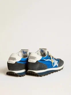 Discount Marathon masculino com cabedal de náilon azul e estrela branca Marathon