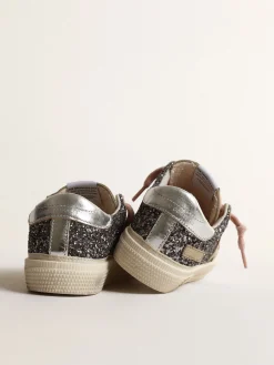 Fashion May Junior de glitter antracite com estrela de suede havana-rosado Meninas pequenas (1-3 anos)