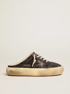 Online Men's Space-Star Sabot shoes in quilted nylon with shearling lining Space-Star