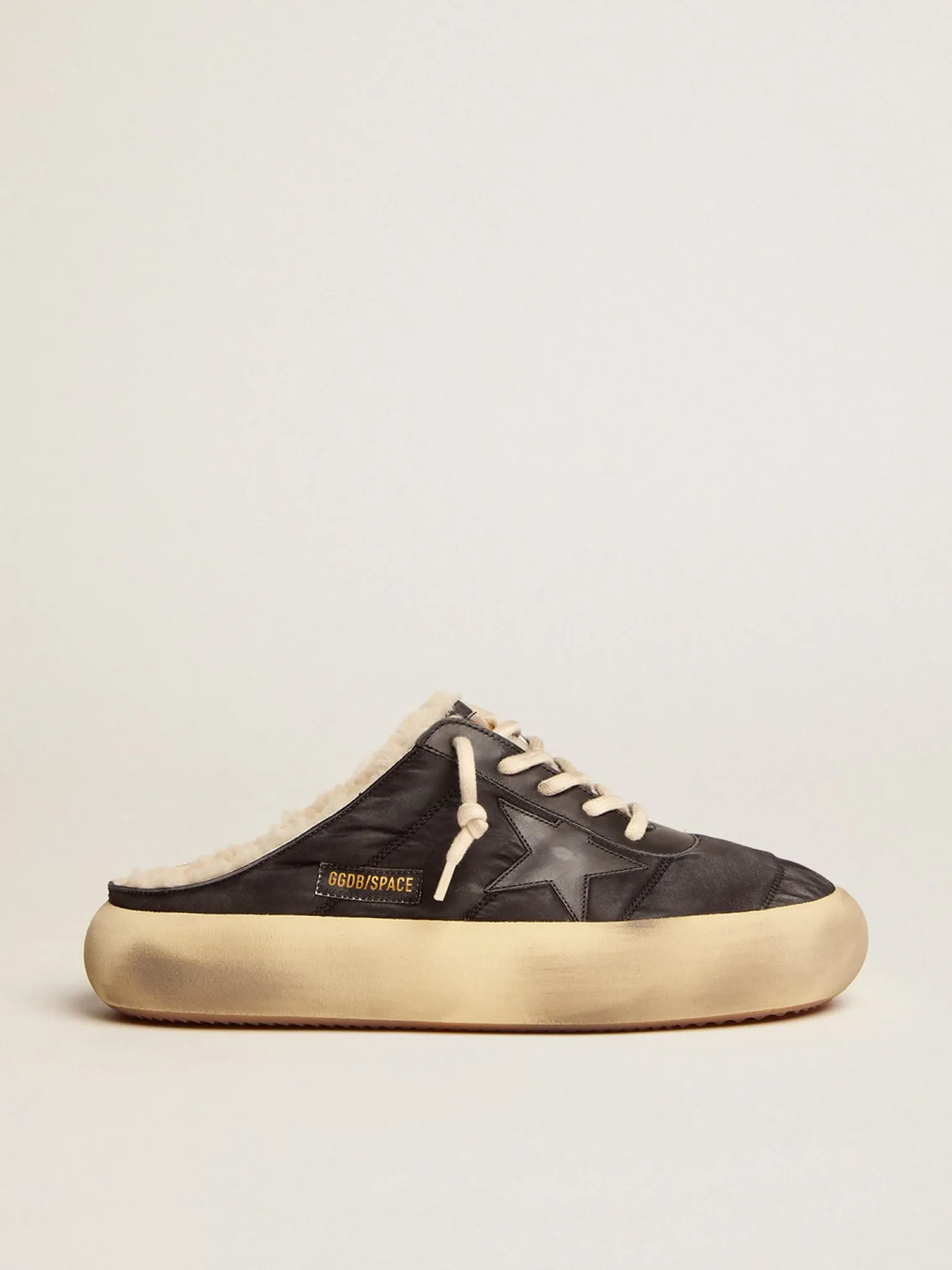 Online Men's Space-Star Sabot shoes in quilted nylon with shearling lining Space-Star