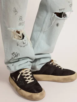Best Men's Space-Star shoes in quilted nylon with shearling lining Space-Star