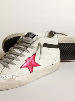 Outlet Mid Star com estrela de couro metálico rosa e lista preta MULHER Mid Star