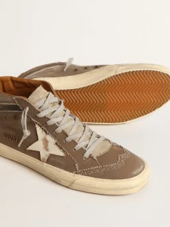Store Mid Star de lona verde com estrela de couro e lista preta Mid Star