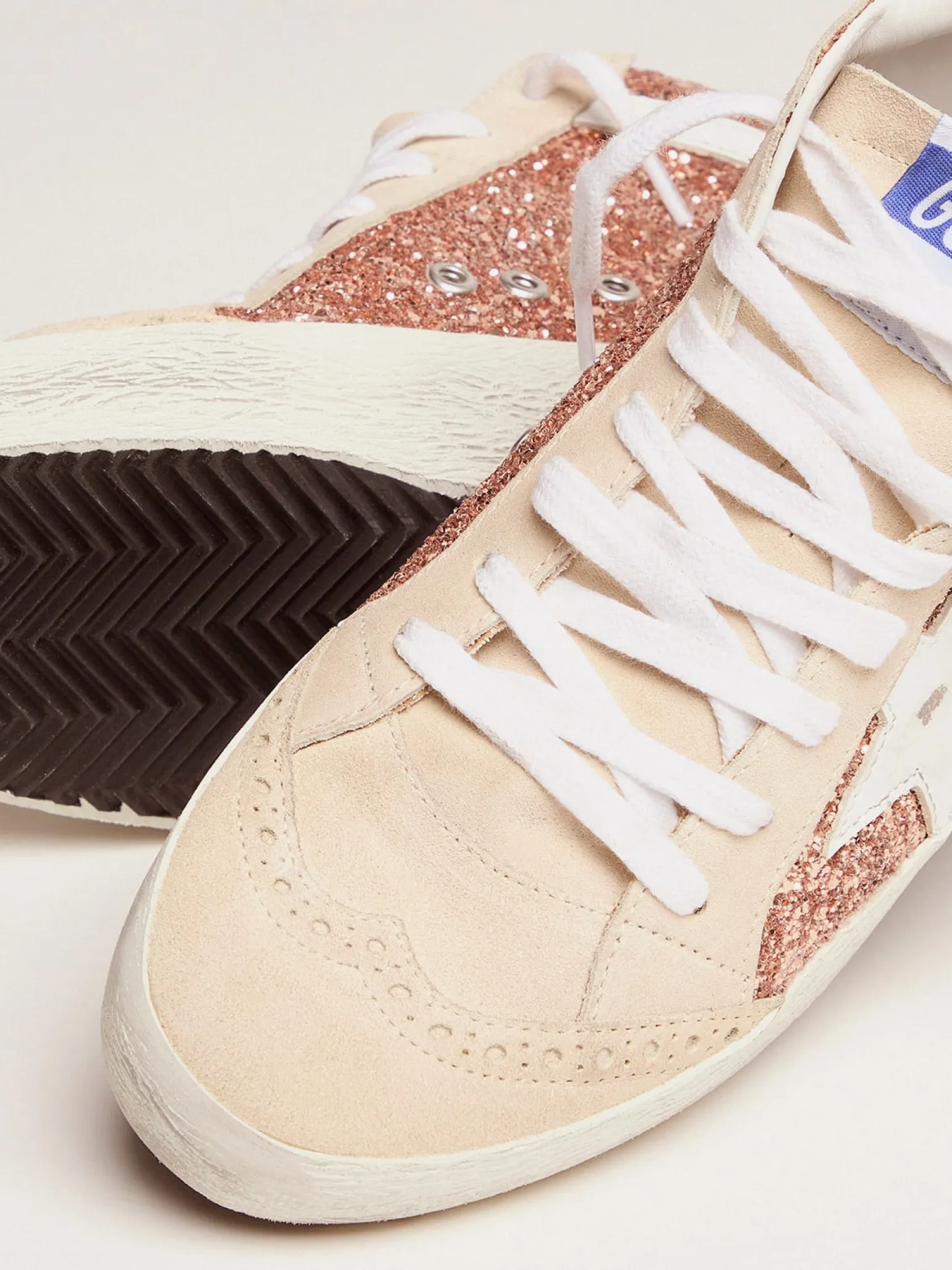 Flash Sale Mid Star feminino com glitter dourado MULHER Mid Star