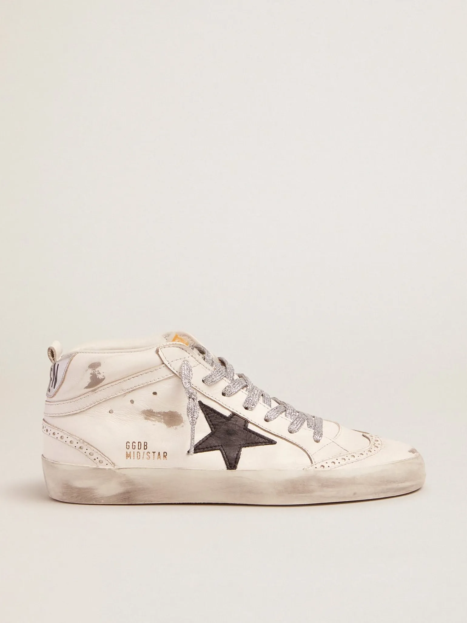 Clearance Mid Star feminino com talão metálico e cadarços de glitter MULHER Mid Star