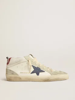 Cheap Mid Star LTD com estrela de couro azul e lista de napa branca Mid Star