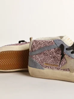 Online Mid Star LTD de glitter lilás com inserções de suede azul MULHER Mid Star