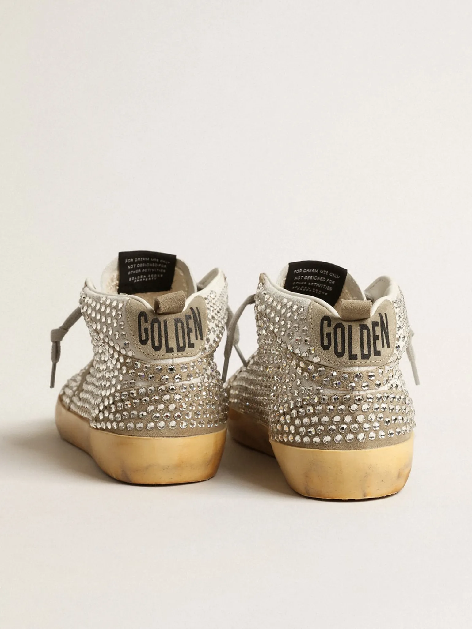 Outlet Mid Star LTD de suede branco e havana-rosado com cristais Swarovski MULHER Mid Star