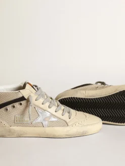 Discount Mid Star LTD feminino de tela cor creme com estrela prateada MULHER Mid Star