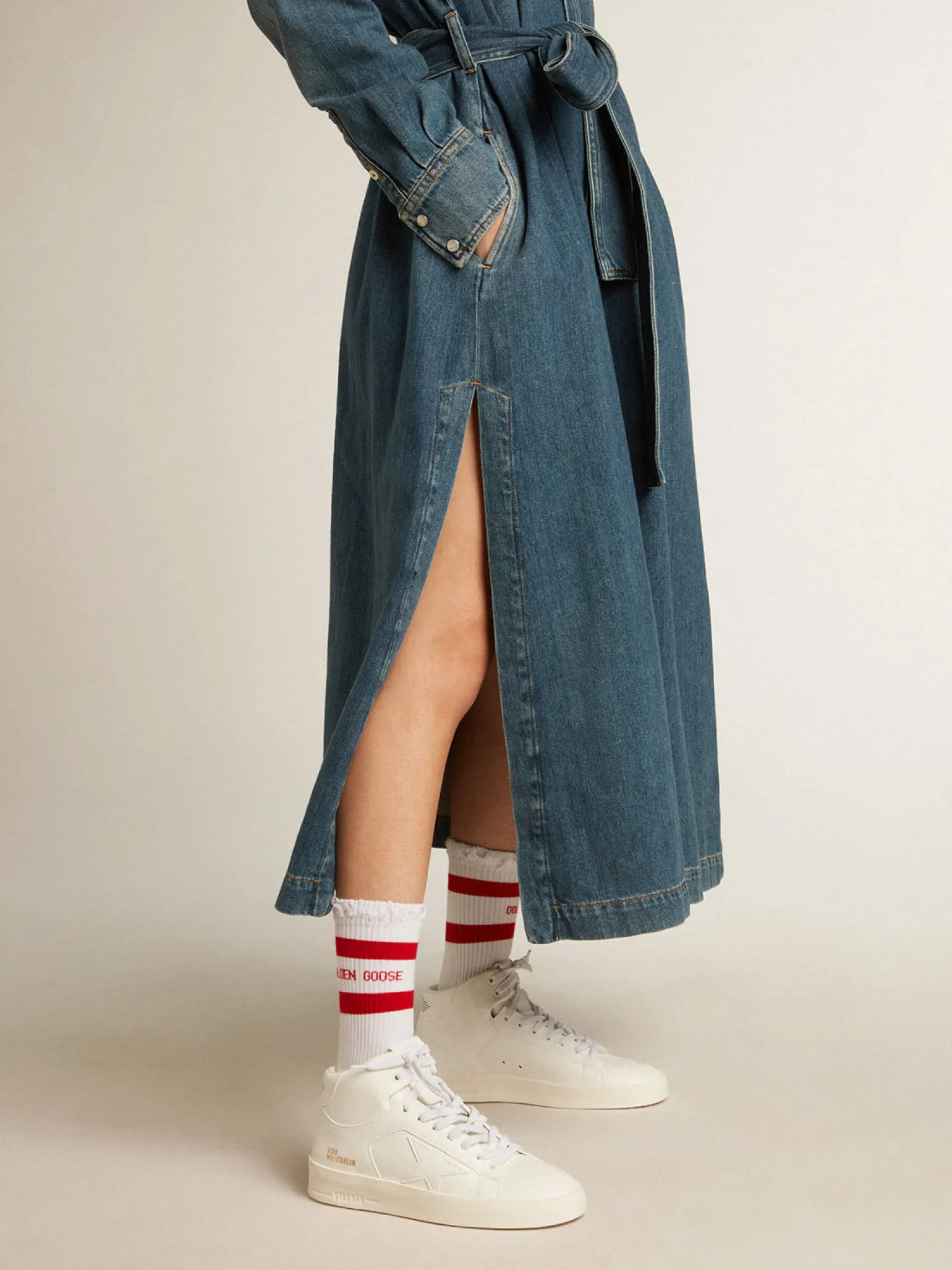 Discount Mid-Stardan Feminino com base vegetal e estrela e talão brancos MULHER Stardan|Mid Star