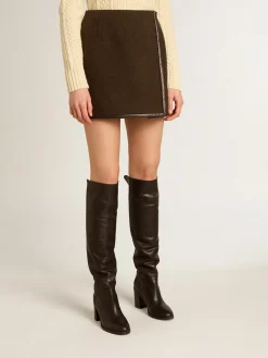 Flash Sale Minissaia de lã cor de cortiça MULHER Saias e Shorts