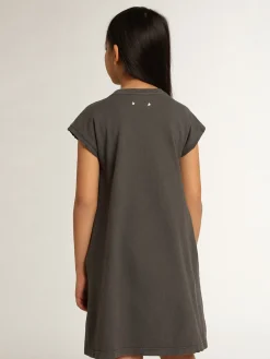 Outlet Minivestido cinza com a palavra Golden com cristais Roupas de cima (4-12 years)