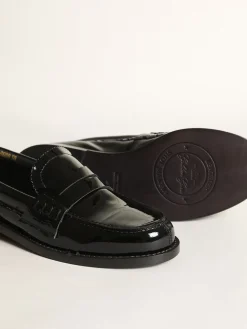Store Mocassim Jerry de couro envernizado preto MULHER Sapatos