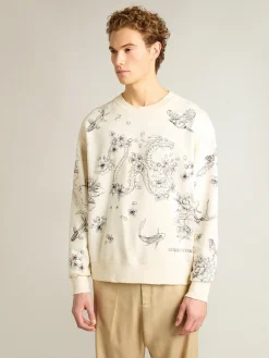 Fashion Moletom CNY cor branco usado MULHER Moletons|Moletons