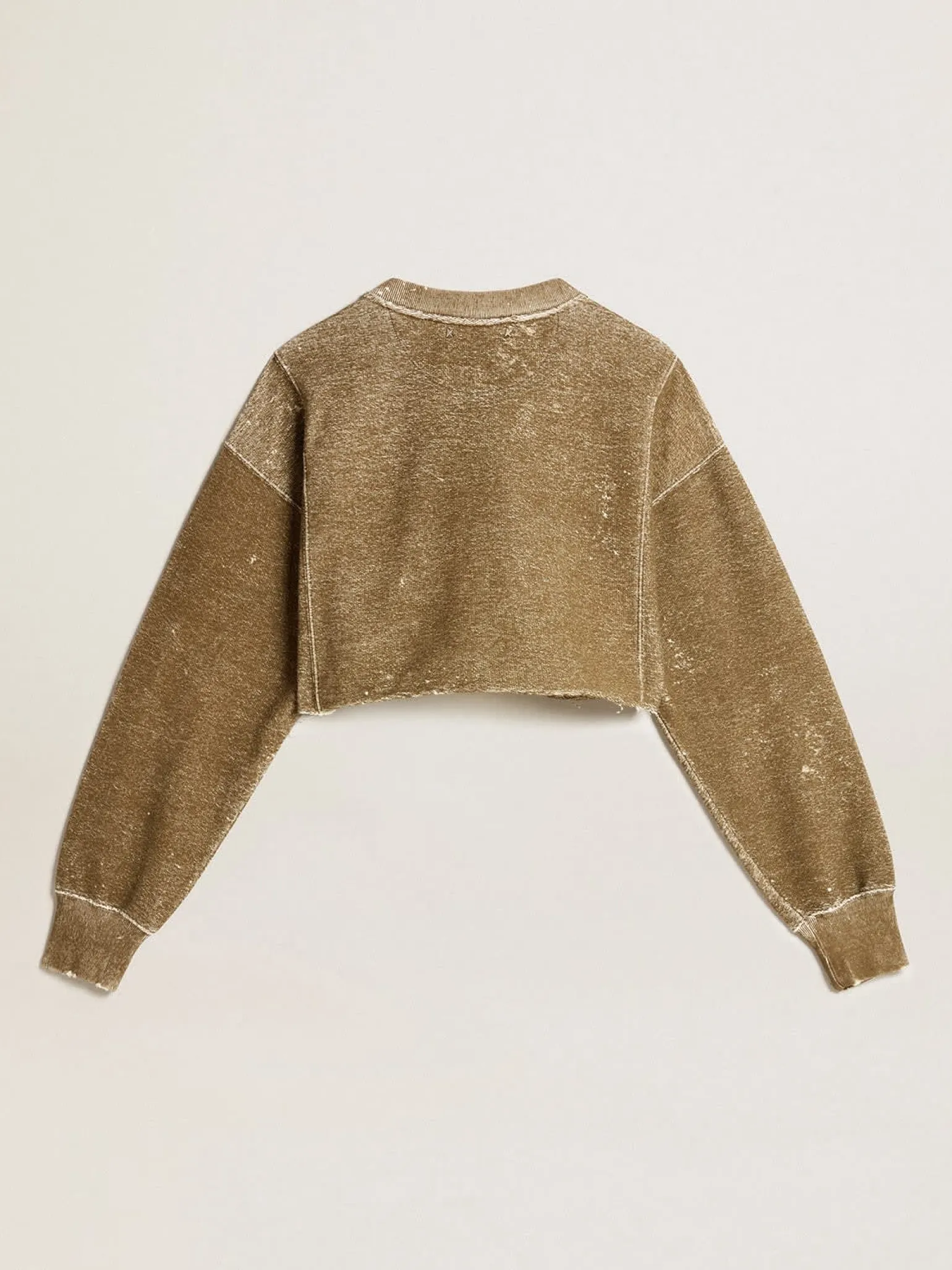 Clearance Moletom cropped de algodão cor de faia efeito vintage MULHER Moletons