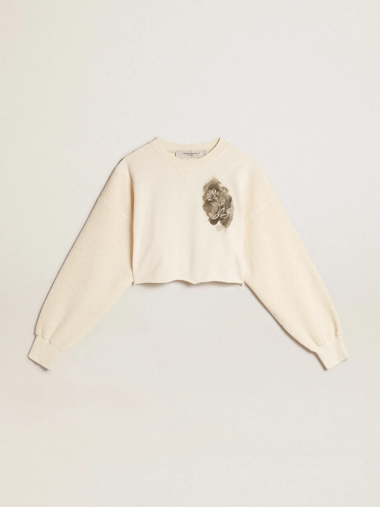 Clearance Moletom cropped de algodão branco usado MULHER Moletons