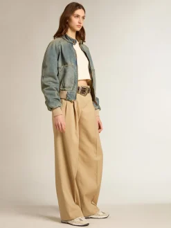 Clearance Moletom cropped de algodão branco usado MULHER Moletons