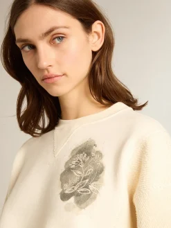 Clearance Moletom cropped de algodão branco usado MULHER Moletons