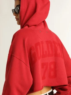 Best Moletom cropped vermelho com capuz MULHER Moletons