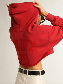 Best Moletom cropped vermelho com capuz MULHER Moletons