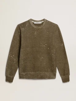 Cheap Moletom de algodão cor de faia efeito vintage Moletons