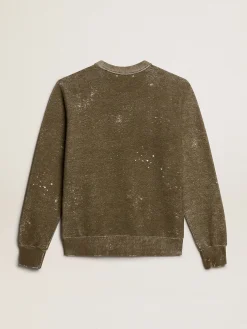 Cheap Moletom de algodão cor de faia efeito vintage Moletons