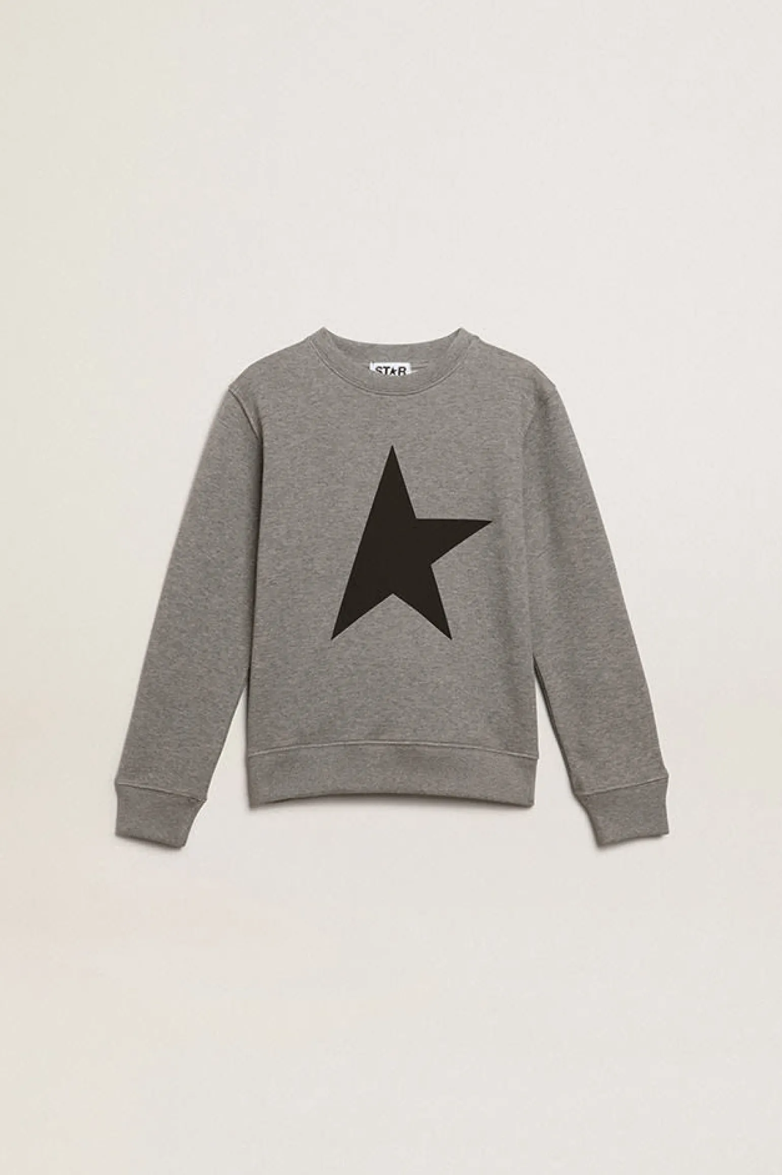 New Moletom infantil masculino cinza com maxiestrela preta na frente Roupas de cima (4-12 years)
