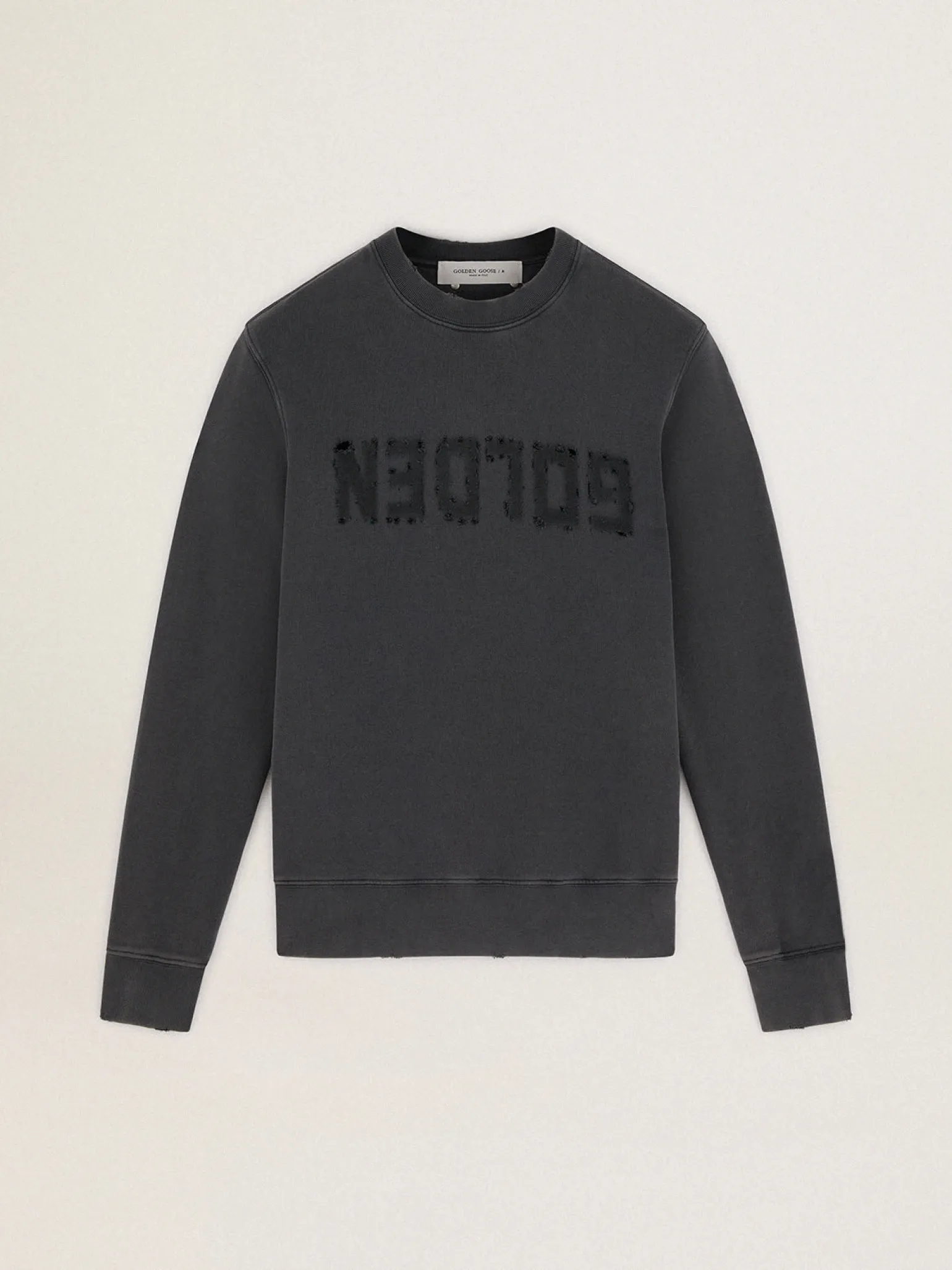 Clearance Moletom masculino cinza com logo e tratamento desgastado Moletons
