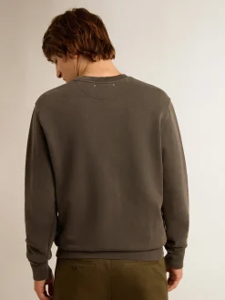 Clearance Moletom masculino cinza com logo e tratamento desgastado Moletons