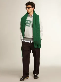 Store Moletom masculino cinza mescla com estampa verde Moletons