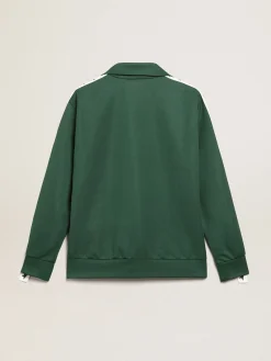 Store Moletom masculino verde brilhante com zíper Moletons