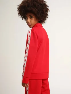 Discount Moletom vermelho com zíper, listras brancas e estrelas vermelhas Roupas de cima (4-12 years)|Roupas de cima (4-12 years)