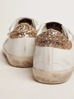 Sale Old School feminino com estrela dourada de couro metálico MULHER Super-Star