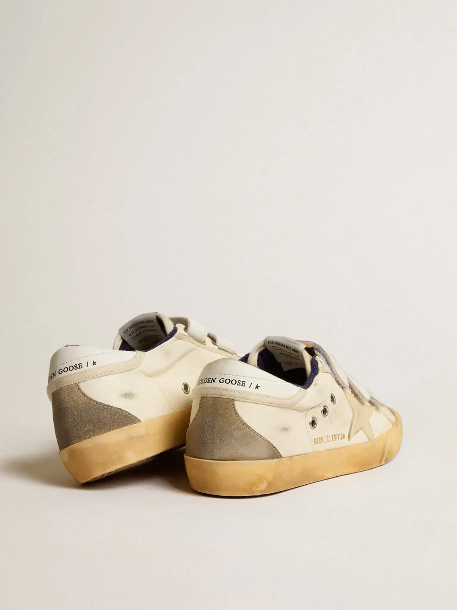 Cheap Old School Feminino LAB de napa com estrela de borracha e inserções de suede MULHER Super-Star