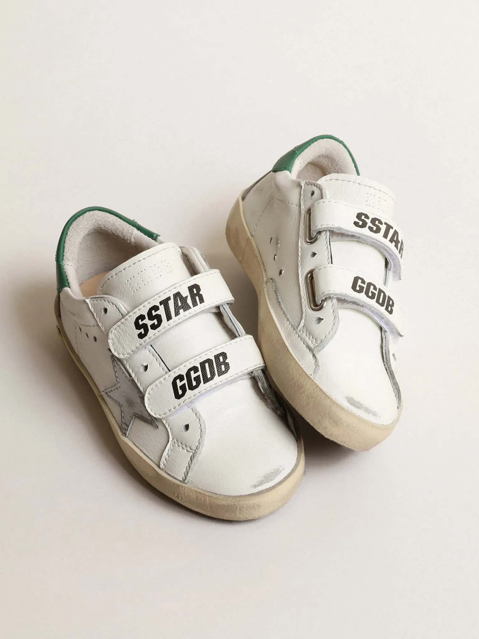 Shop Old School Junior com estrela de couro metálico e talão verde Meninas pequenas (1-3 anos)|Meninos pequenos (1-3 anos)