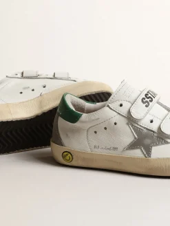 Shop Old School Junior com estrela de couro metálico e talão verde Meninas pequenas (1-3 anos)|Meninos pequenos (1-3 anos)