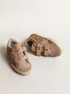 Online Old School Teen de glitter rosa pêssego com estrela de suede rosa Meninas (4-10 anos)