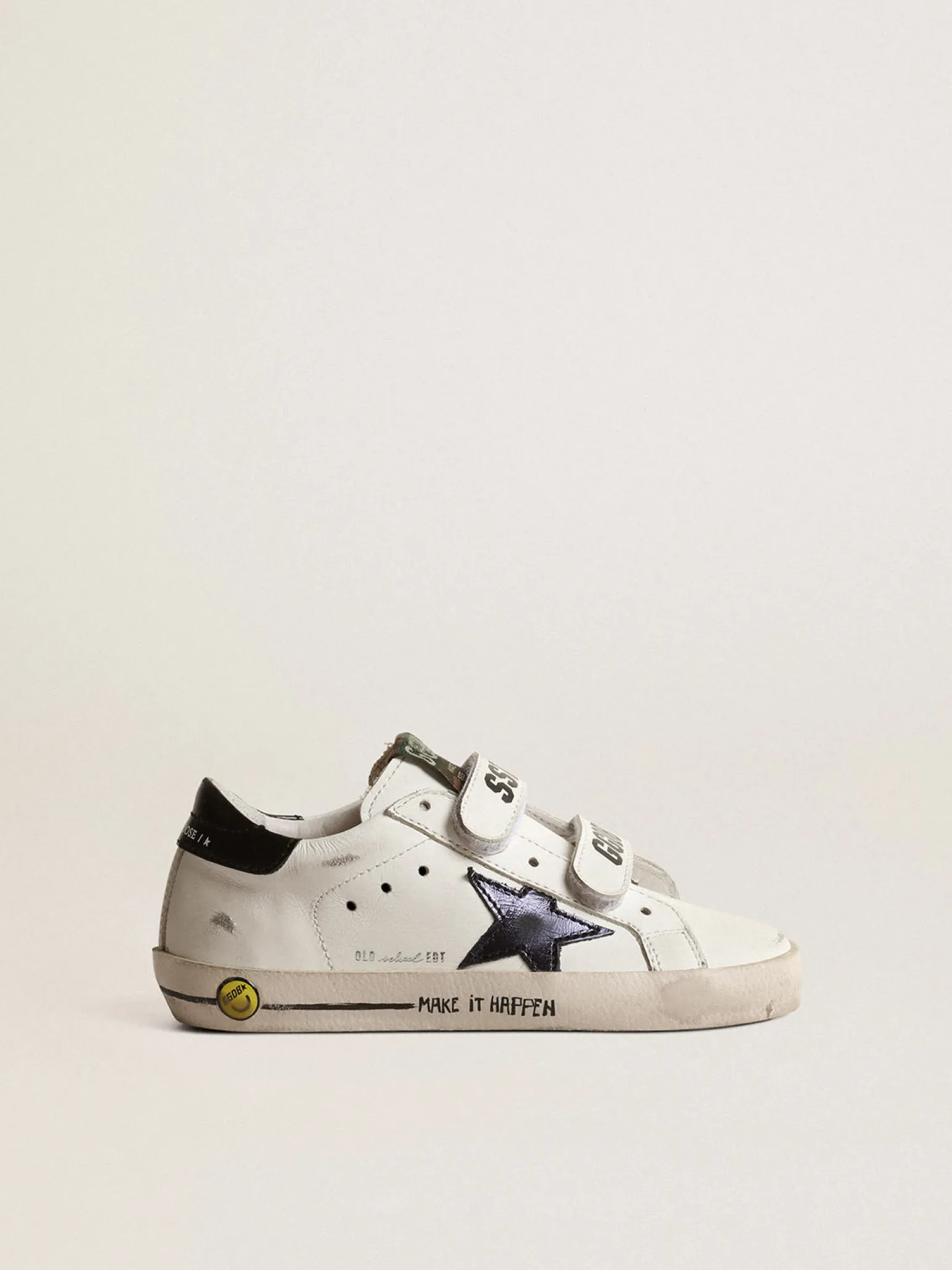 Cheap Old School Young com estrela de couro metálico e talão preto Meninas (4-10 anos)|Meninos (4-10 anos)