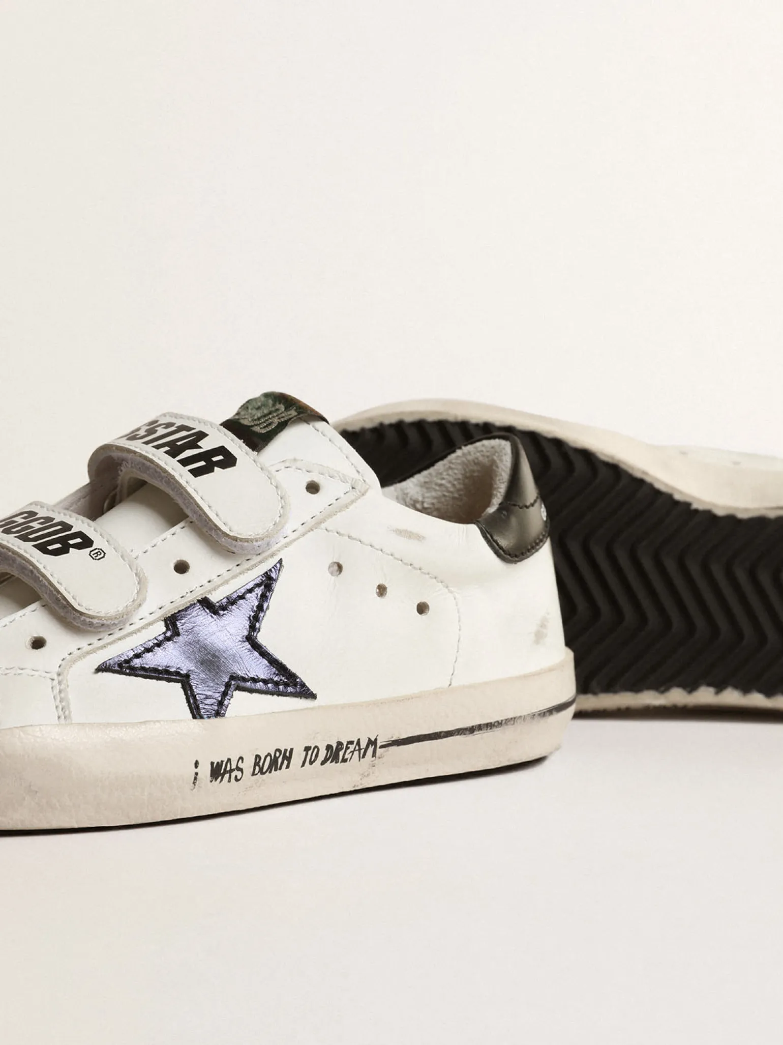 Cheap Old School Young com estrela de couro metálico e talão preto Meninas (4-10 anos)|Meninos (4-10 anos)