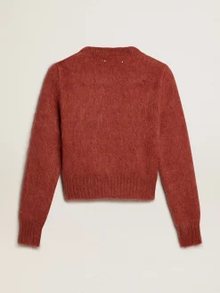 New Pulôver cropped de mohair lilás escuro MULHER Malhas