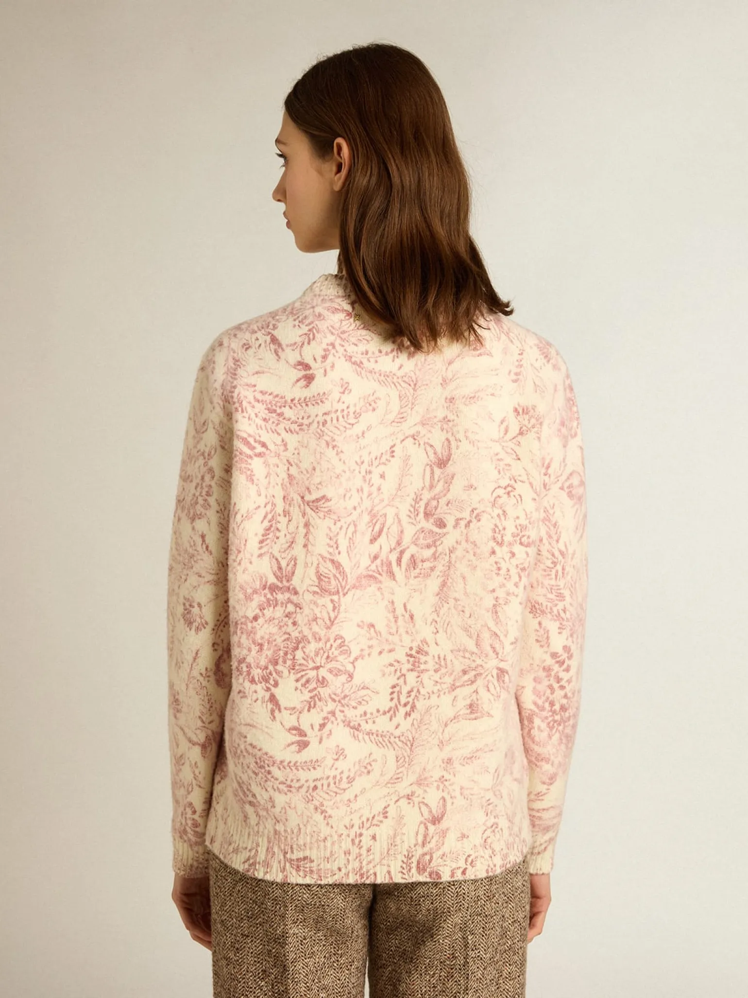 Cheap Pulôver de gola redonda feminino de lã com estampa toile de jouy all over MULHER Malhas