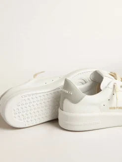 Sale Purestar com estrela branca e talão de couro cinza MULHER Beachwear|Purestar