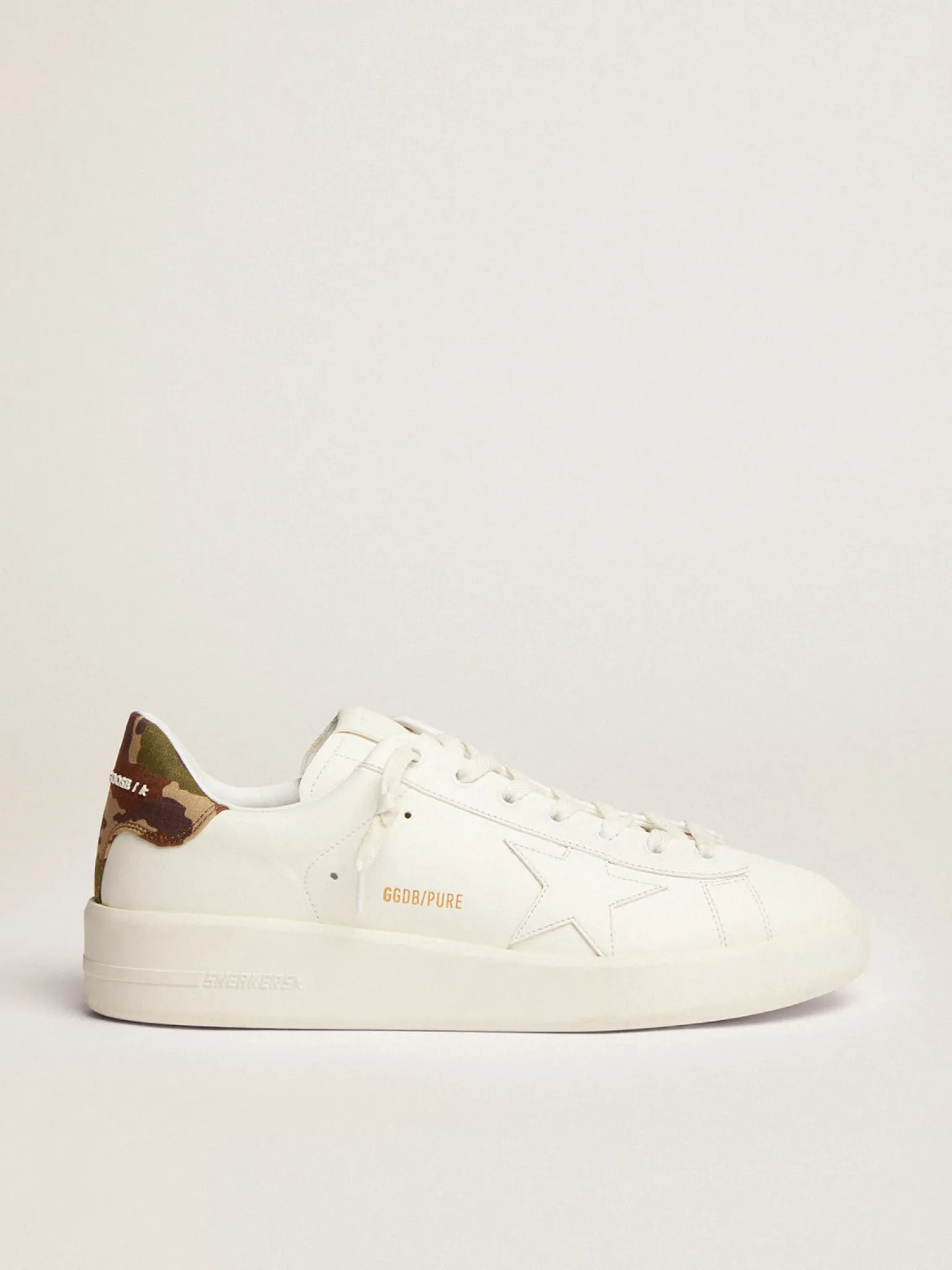 Outlet Purestar masculino de couro branco e estrela tom sobre tom Purestar