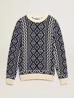 Discount Round-neck sweater with geometric pattern Malhas