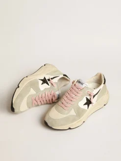 Store Running Sole com inserções de suede cinza e estrela de glitter preto MULHER Running Sole