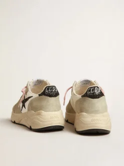Store Running Sole com inserções de suede cinza e estrela de glitter preto MULHER Running Sole